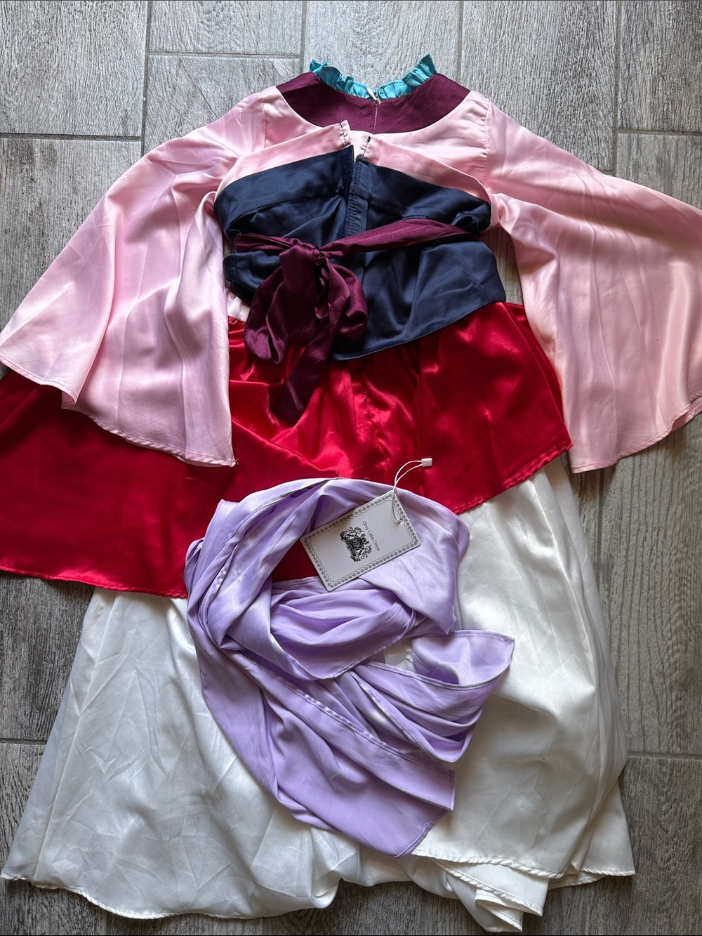 GUC Only Little Once -Disney’s Mulan Satin Layered Dress with Lilac Sash - Picture 8 of 10